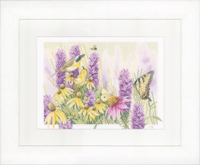 Butterfly Bush and Echinacea - Evenweave