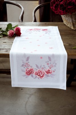 Pink Roses Table Runner