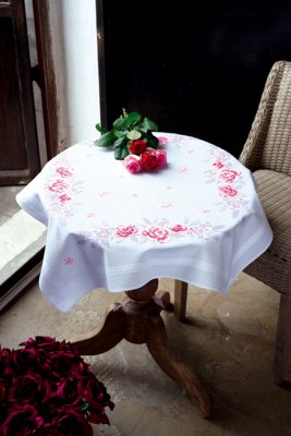 Pink Roses Tablecloth