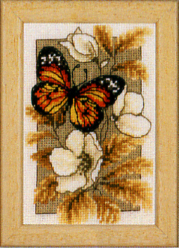 click here to view larger image of Butterfly on Flowers I (counted cross stitch kit)