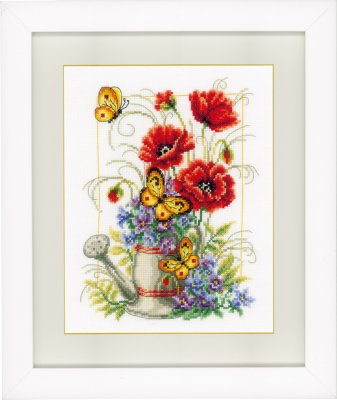 click here to view larger image of Watering Can With Flowers (counted cross stitch kit)