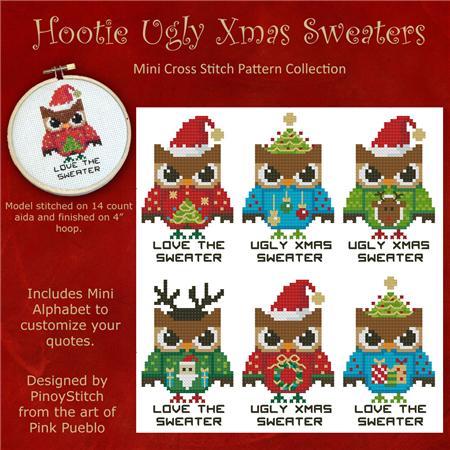 click here to view larger image of Hooties Ugly Christms Sweaters (chart)