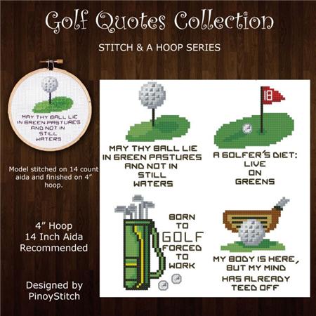 click here to view larger image of Stitch and a Hoop - Golf Quotes Mini Pattern (chart)
