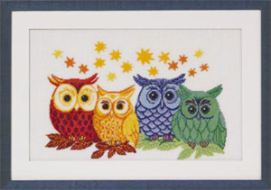 Colored Owls - Linen