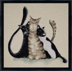click here to view larger image of Kitty Trio (counted cross stitch kit)