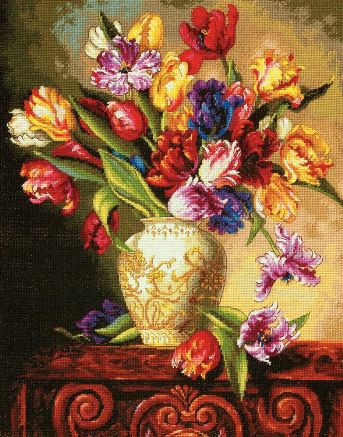 click here to view larger image of Parrot Tulips (counted cross stitch kit)