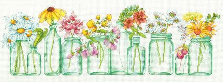 click here to view larger image of Mason Jar Line (counted cross stitch kit)
