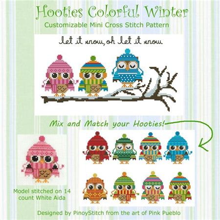 click here to view larger image of Hooties Colorful Winter Collection (chart)