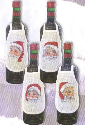 Santa Bottle Aprons