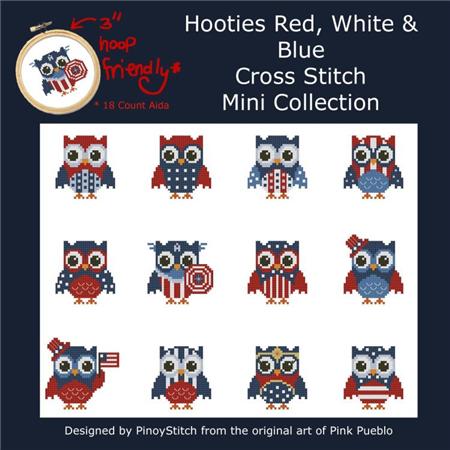 click here to view larger image of Hooties Red White and Blue Owls (chart)