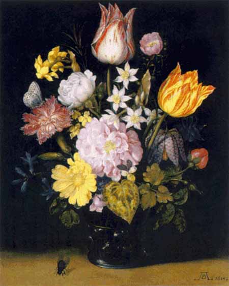 Flowers in a Glass Vase - Ambrosius Bosschaert