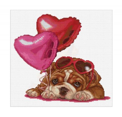 click here to view larger image of Valentine Puppy (counted cross stitch kit)