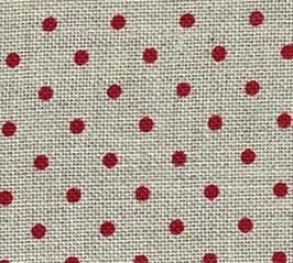 click here to view larger image of Red Dots on Natural -  Belfast Petit Point 32ct (Zweigart Belfast Linen 32ct)