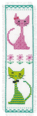 Pink & Green Cat Bookmark