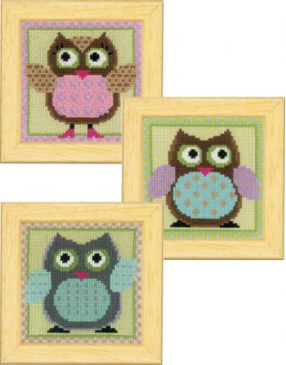 Funny Owl Trio Miniatures (Set of 3)