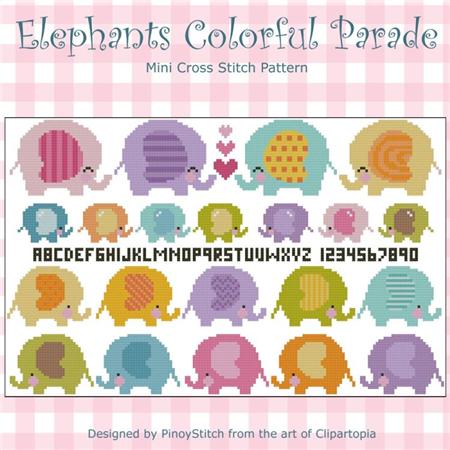 Elephants Colorful Parade