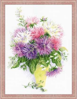 click here to view larger image of Asters (counted cross stitch kit)
