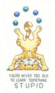 click here to view larger image of Never Too Old - Cats Rule Series - 27ct (counted cross stitch kit)