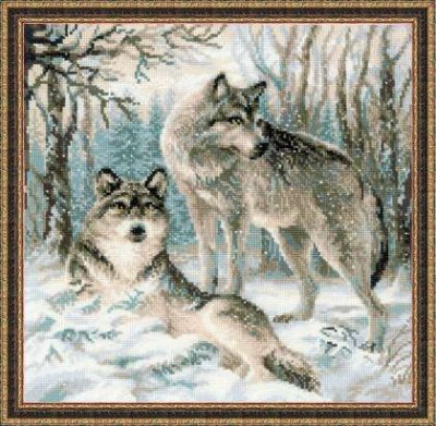click here to view larger image of Pair of Wolves (counted cross stitch kit)