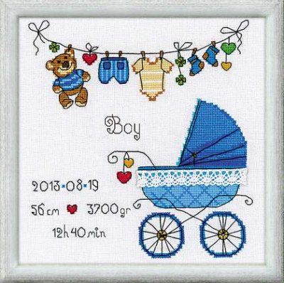click here to view larger image of It's a Boy (counted cross stitch kit)
