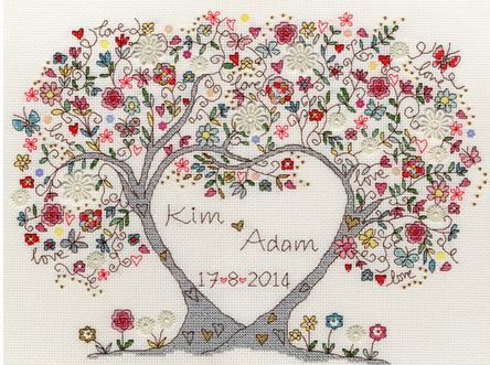 click here to view larger image of Love Blossoms (counted cross stitch kit)