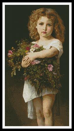 click here to view larger image of Girl Holding Flowers  (William Bouguereau) (chart)