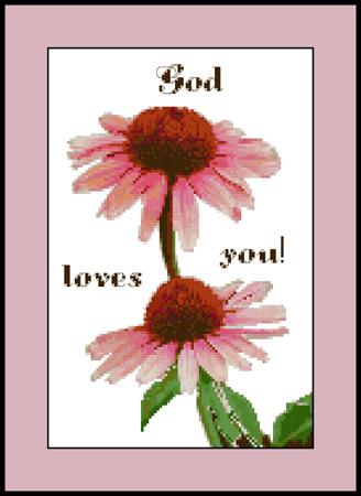 click here to view larger image of God Loves You Sampler (chart)