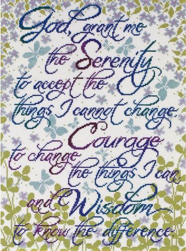 click here to view larger image of Serenity Prayer Floral (counted cross stitch kit)