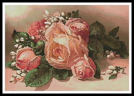 click here to view larger image of Pink and Apricot Roses (chart)