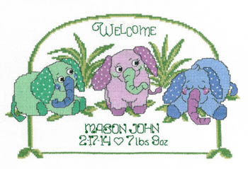 click here to view larger image of Baby Elephant Birth Announcement (chart)