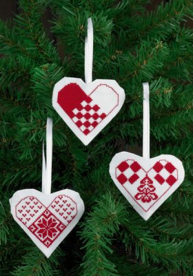 Heart Ornaments - White