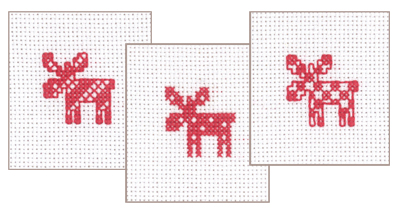 click here to view larger image of Christmas Giftcards (3 designs) (counted cross stitch kit)