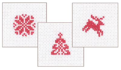click here to view larger image of Christmas Giftcard (3 designs) (counted cross stitch kit)