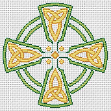 Celtic Cross - Green / Gold