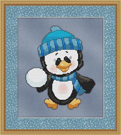Snowball Toss Winter Penguin