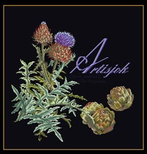 click here to view larger image of Artichoke (on black) (counted cross stitch kit)