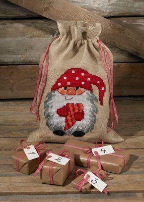 click here to view larger image of Elf with Heart Gift Bag (counted cross stitch kit)