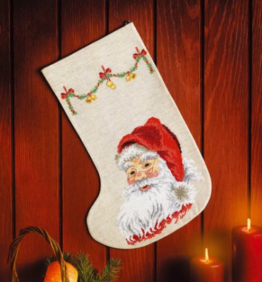 click here to view larger image of Merry Santa Claus Stocking (counted cross stitch kit)