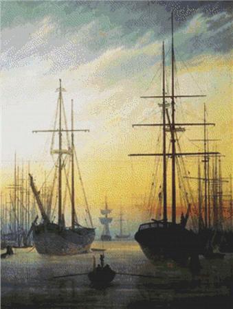 View of a Harbour  (Caspar David Friedrich)