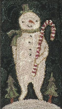 Candy Cane Snowman - Punchneedle