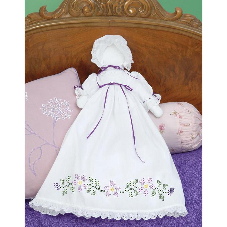 Stamped White Pillowcase Doll Kit - Starflowers