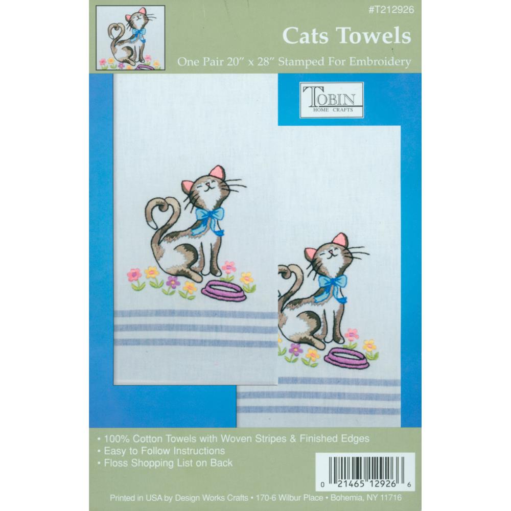 Cats Stamped Kitchen Towels