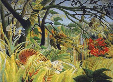 Tiger in a Tropical Storm (Surprised!)   (Henri Rousseau)