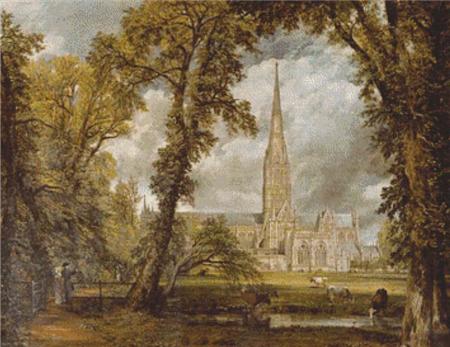 View of Salisbury Cathedral from the Bishop's Grounds  (John Constable)