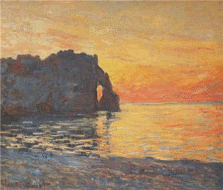 Etretat, Cliff of d'Aval, Sunset