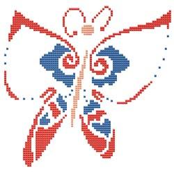 click here to view larger image of Summer Butterfly Red / Blue (chart)