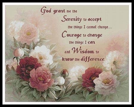 click here to view larger image of Floral Serenity Prayer  (T.C. Chiu) (chart)