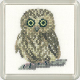 click here to view larger image of Owl - Little Friends Coaster Kit (counted cross stitch kit)