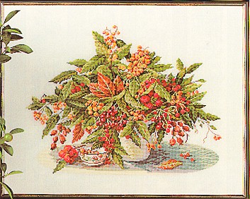 click here to view larger image of Berry Bouquet (Aida) (counted cross stitch kit)