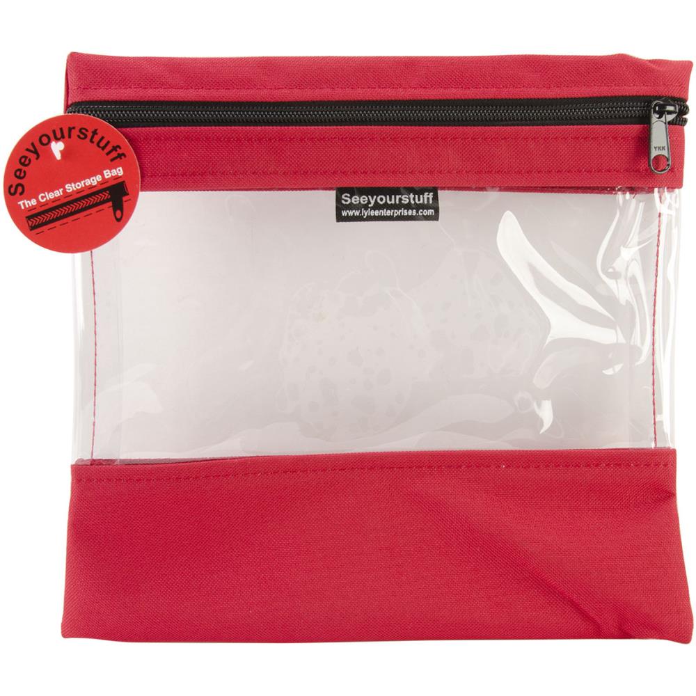 Seeyourstuff 10x11 - Clear Storage Bag - Red